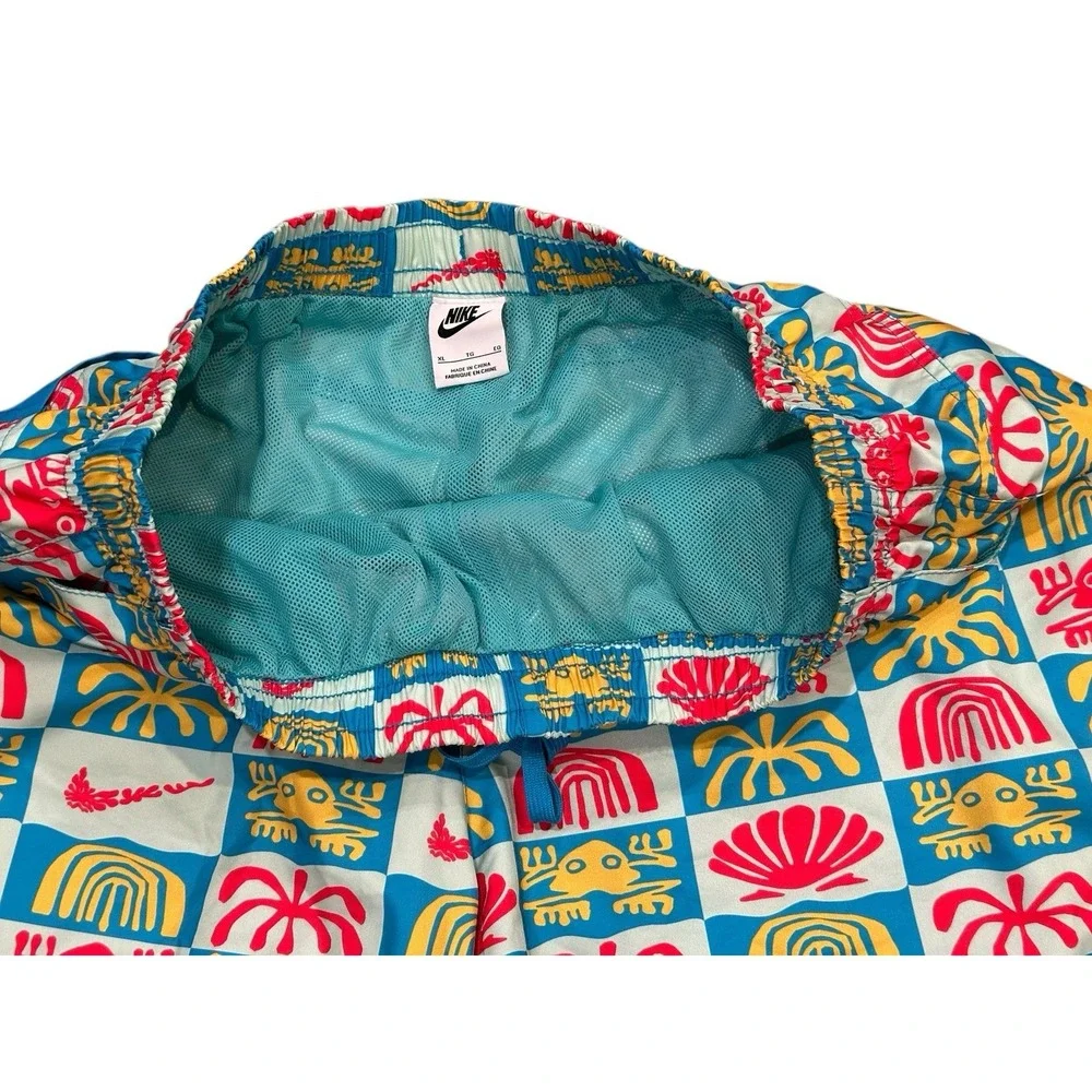 Nike Woven Flow Mesh Lined Mid Thigh Teal‎ Laser Blue Shorts Trunks Size XL